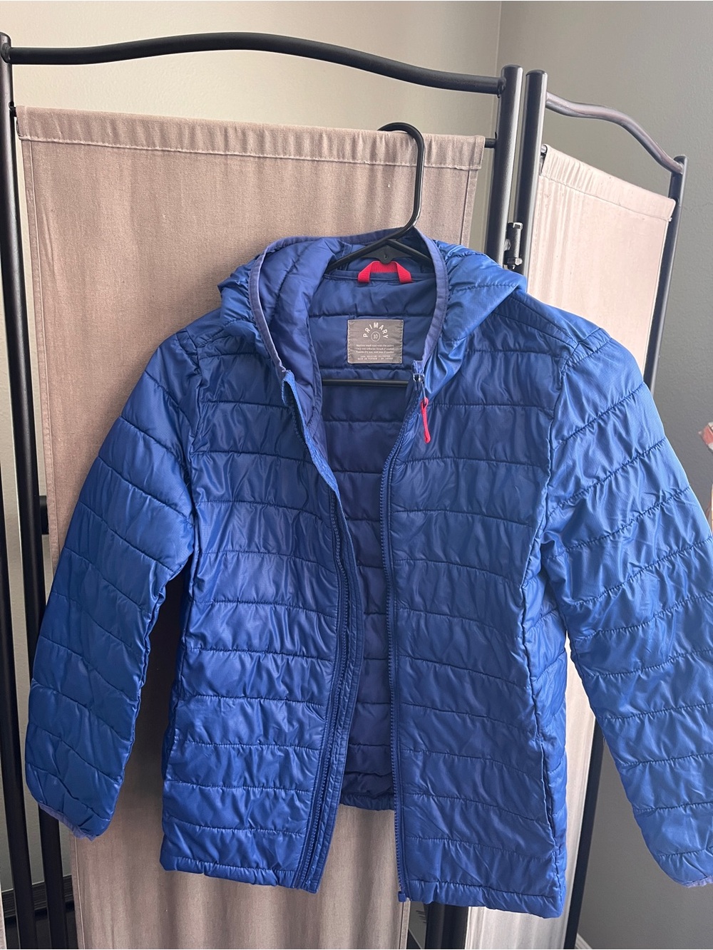 Primary Kids Quilted Hooded Puffer Jacket - Royal Blue